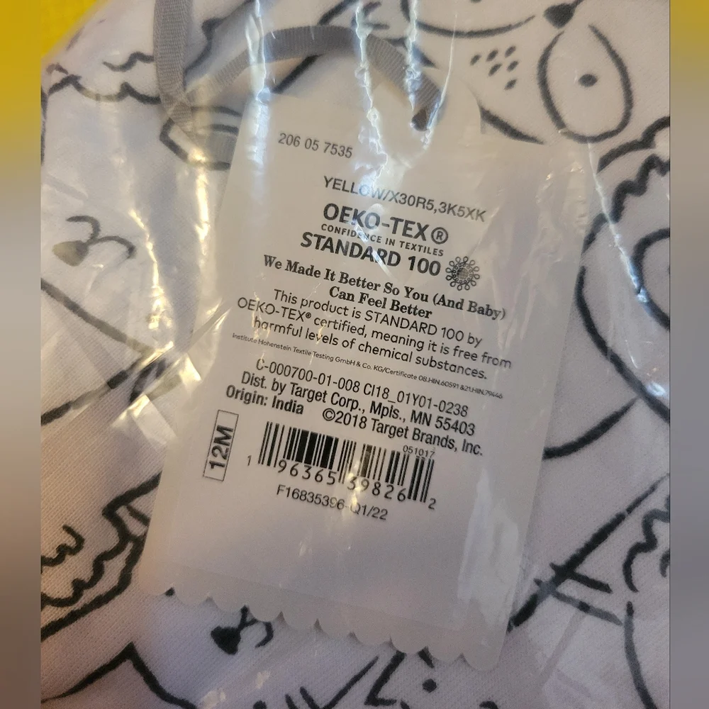 Cloud Island Baby Short Sleeve Bodysuits Yellow Multi (4 Pack) NWT SIZE 12M - Picture 5 of 6